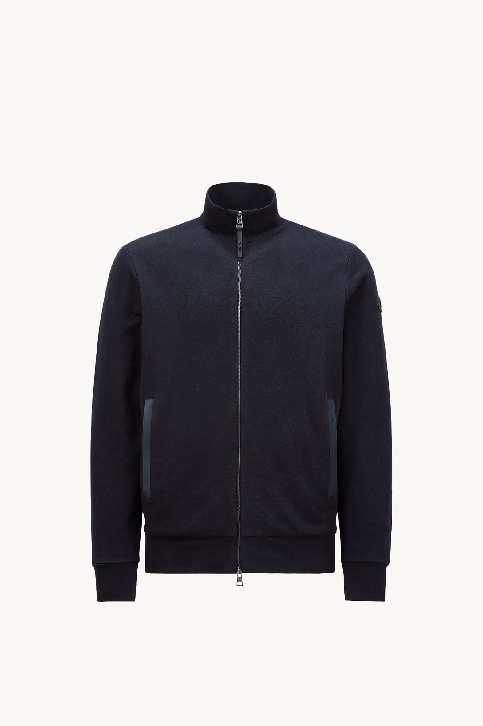 Sweat en coton et cachemire à bordure en daim Hommes Bleu marine Moncler 2